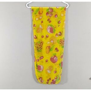 Lemon Yellow Fruit Citrus Print Oblong Rectangle Vintage semisheer Scarf 13 x 64